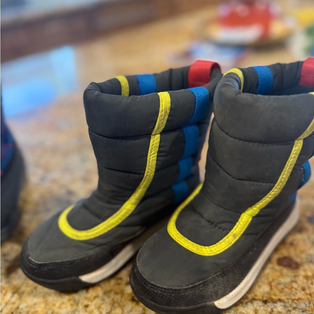 Kids Black and Yellow Winter Boots